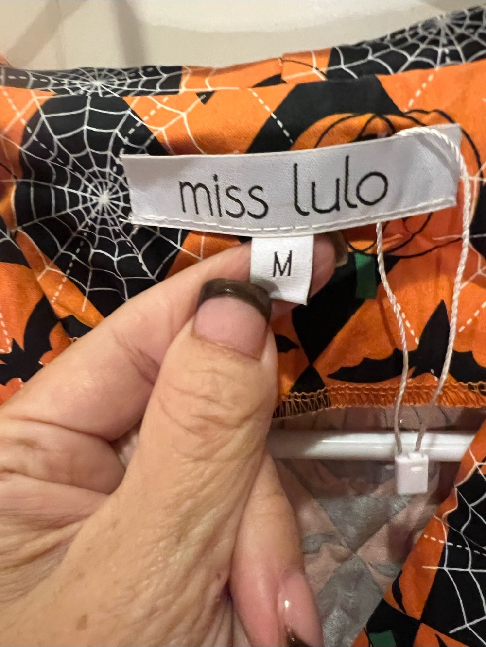 Miss Lulo Orange & Black Halloween Dress for Women